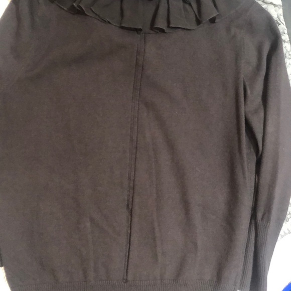 Chocolate Brown Milly Cardigan w/ Ruffles - Picture 7 of 7